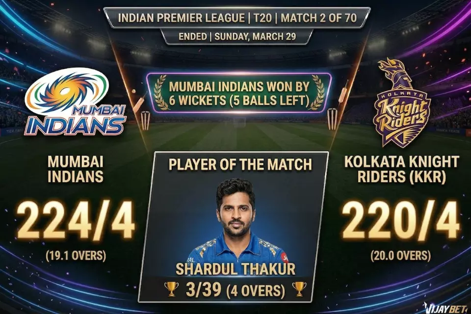 IPL 2026 Match 2, MI vs KKR – Match Review
