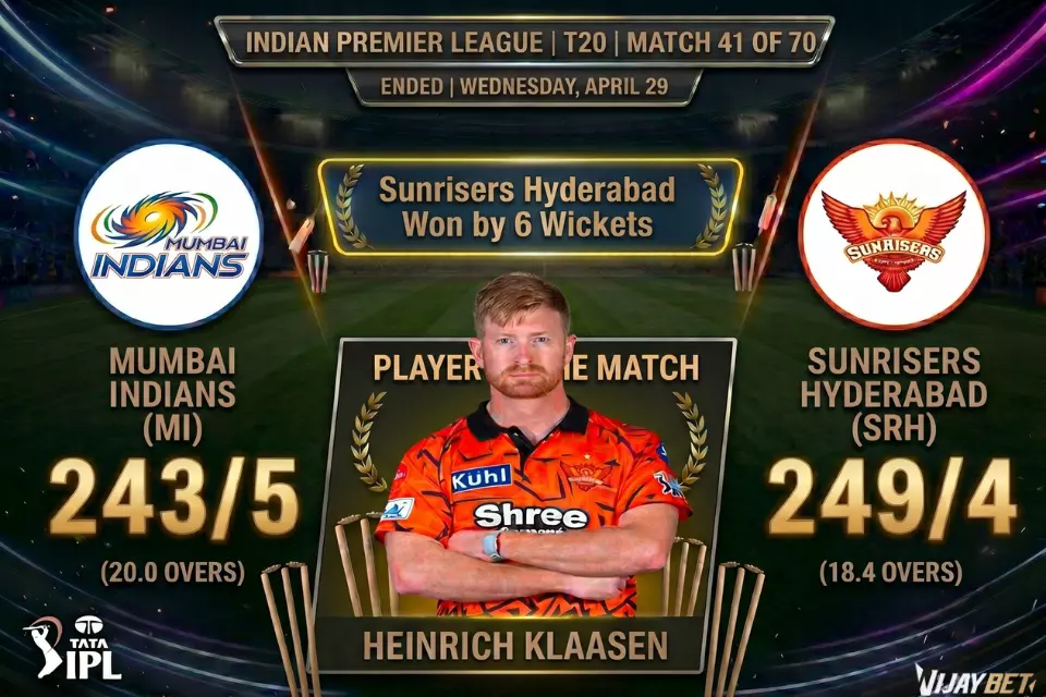 IPL 2026 Match 41, MI vs SRH – Match Review