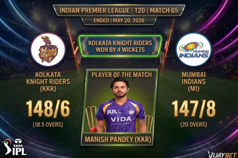 IPL 2026 Match 65, KKR vs MI – Match Review