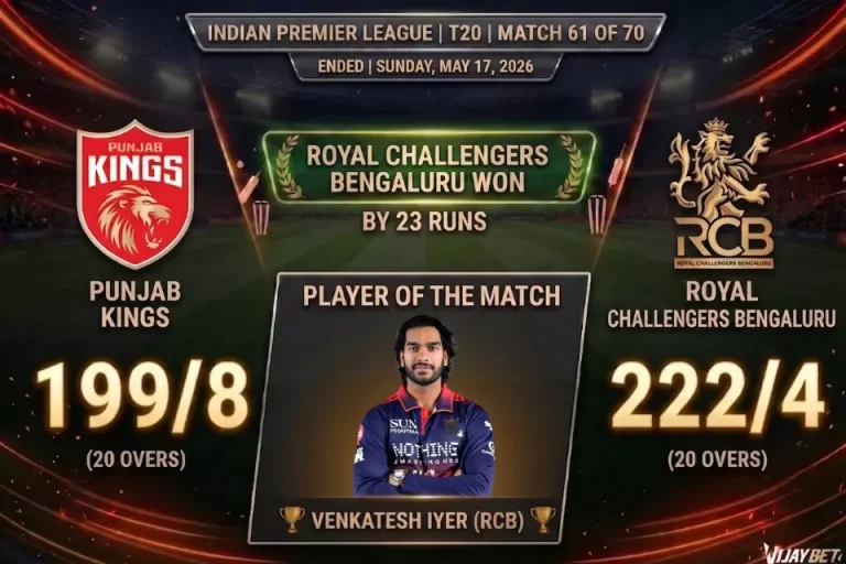 IPL 2026 Match 61, PBKS vs RCB – Match Review